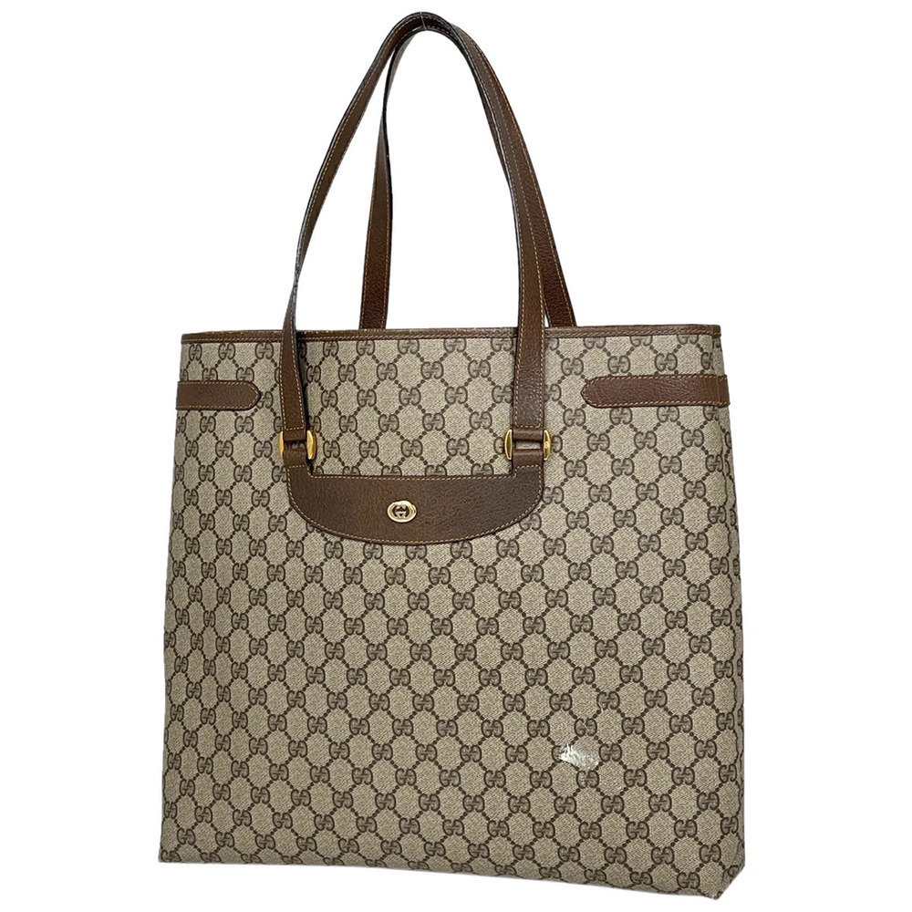 Gucci GG Tote Bag Shoulder Canvas Brown